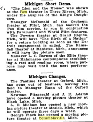Rex Theatre - Old Article From Late 1920S (newer photo)